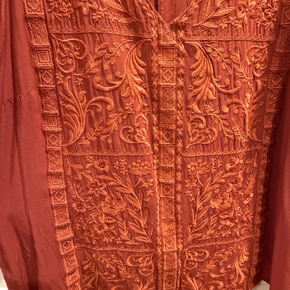 Embroidered Rust Top - Picture 3 of 5